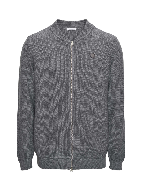 KnowledgeCotton Apparel Field Strickjacke - grau